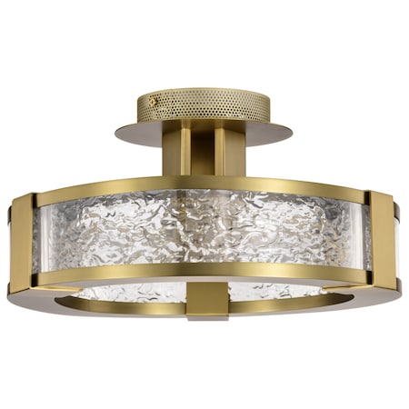 Nuvo Darrow, 13 Inch LED Semi Flush, Vintage Brass, Acrylic Panels 62/2011